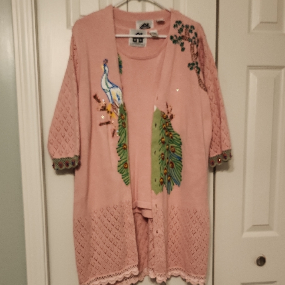 Storybook Knits Pink Embroidered Sweater